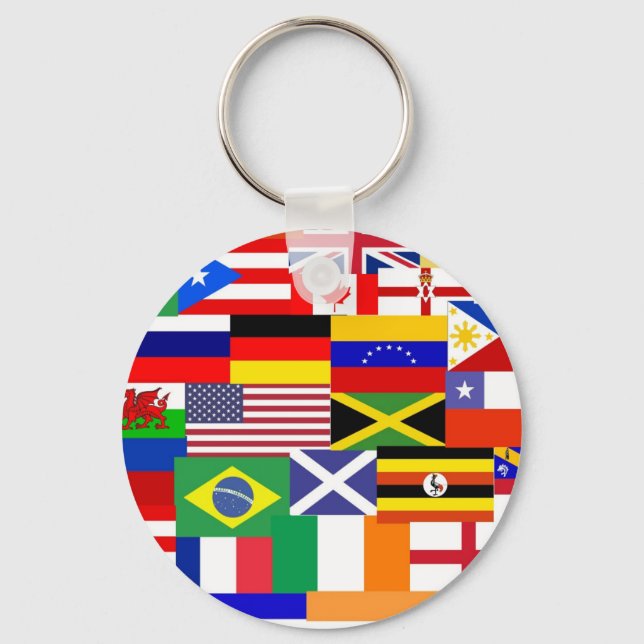 Porte-clés Drapeau du monde collage (Recto)