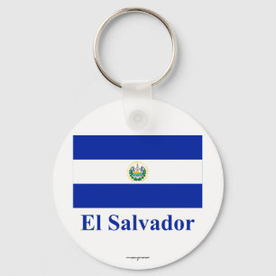 Porte-clés Drapeau du Salvador avec le nom