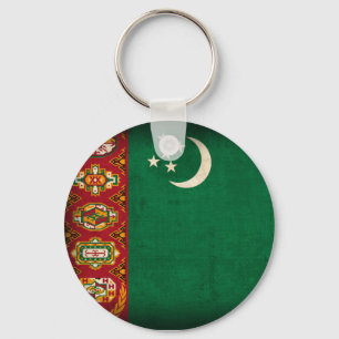 Porte-clés Drapeau du Turkménistan Porte - clé en détresse
