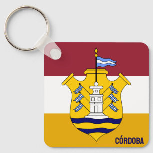 Porte-clés Drapeau et armoiries de Córdoba - ville, Argentine