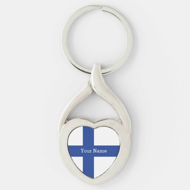 Porte-clés Drapeau finlandais porte - clé personnalisé (Devant)