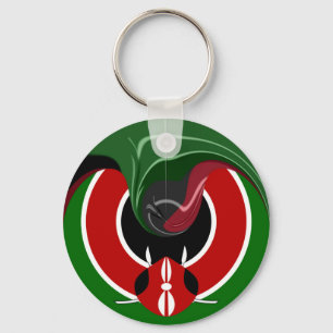Porte-clés Drapeau Fluid Kenyan : Un design moderne