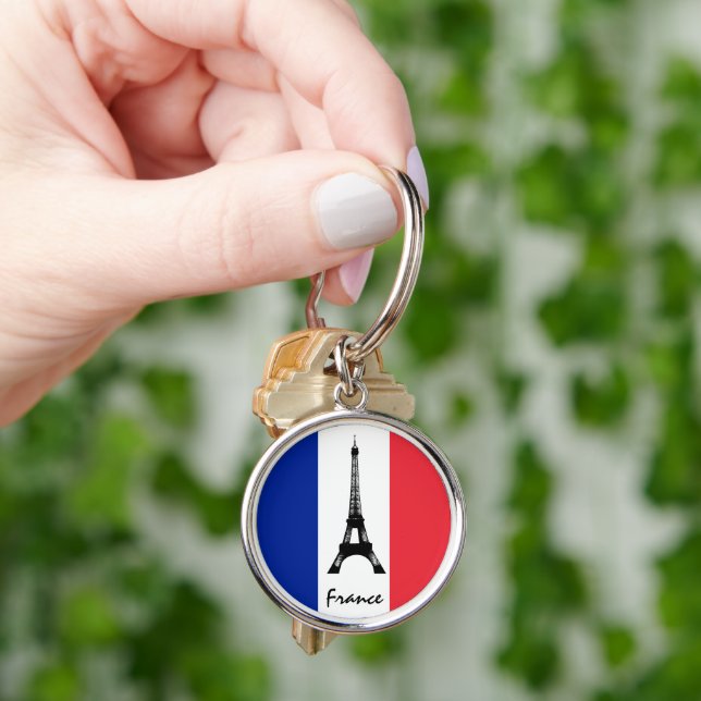 Porte-clés Drapeau français & Tour Eiffel - France /fans spor (main)