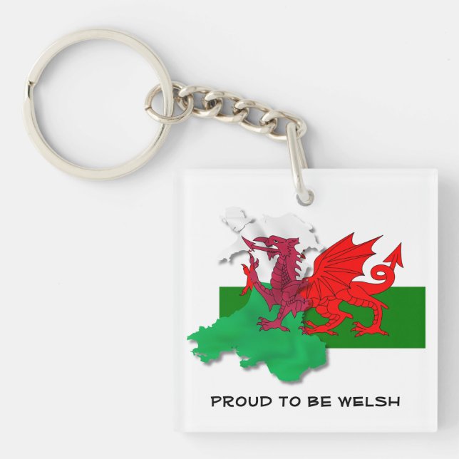 Porte-clés DRAPEAU gallois DE WALES Dragon rouge (Devant)