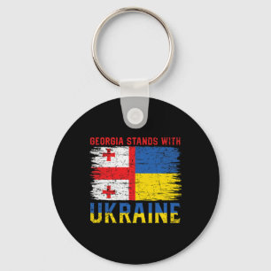 Porte-clés Drapeau géorgien-ukrainien - Pays amis