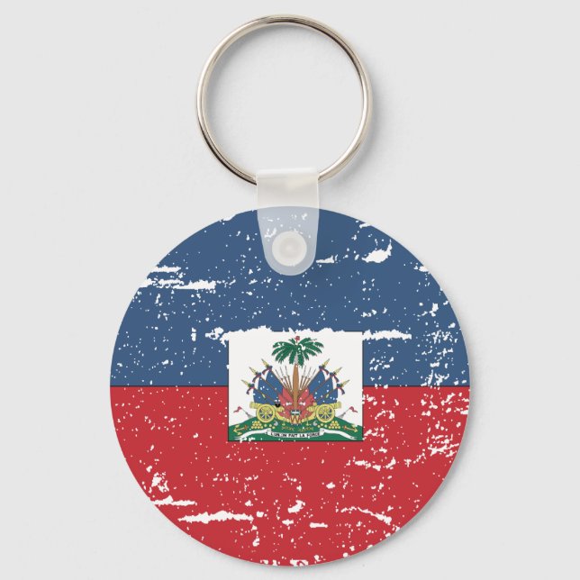 Porte-clés Drapeau Haïti vintage (Recto)