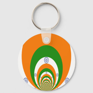 Porte-clés Drapeau indien Kaleidoscope : Unité et patriotisme
