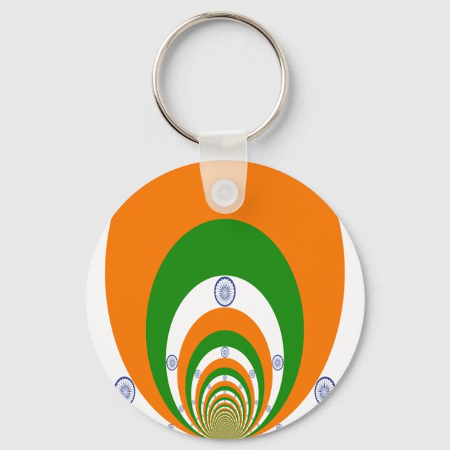 Porte-clés Drapeau indien Kaleidoscope : Unité et patriotisme (Recto)