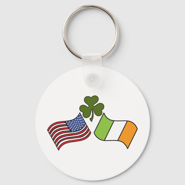 Porte-clés Drapeau irlandais américain (Recto)