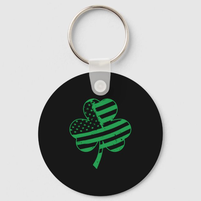 Porte-clés Drapeau irlandais - Shamrock américain pour (Recto)