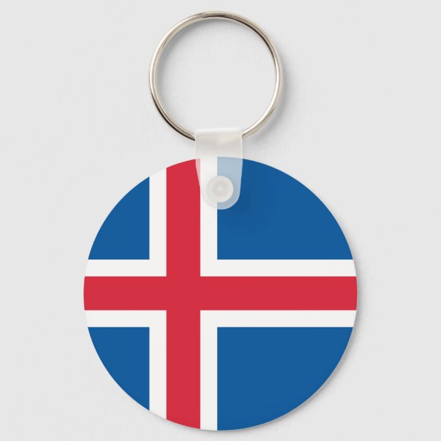 Porte-clés Drapeau Islande - (Recto)