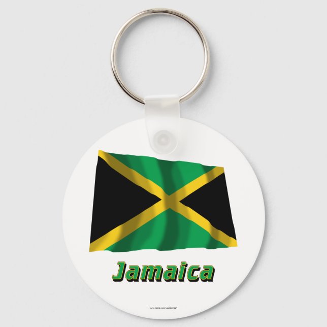 Porte-clés Drapeau jamaïcain avec nom (Recto)