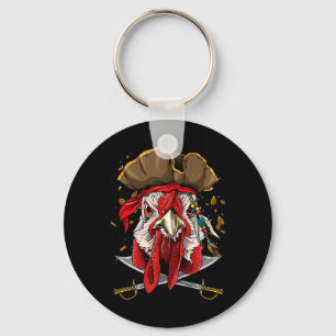 Porte-clés Drapeau Jolly Roger de poulet pirate décoration na