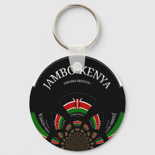 Porte-clés Drapeau kényan inspiré Jambo Welcome Design Art