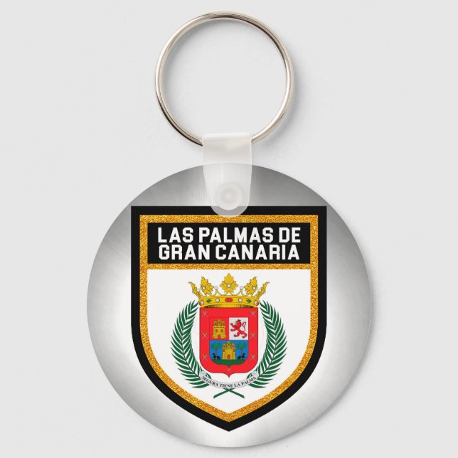 Porte-clés Drapeau Las Palmas de Gran Canaria (Recto)