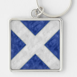 Porte-clés Drapeau maritime de signal nautique d'aquarelle de