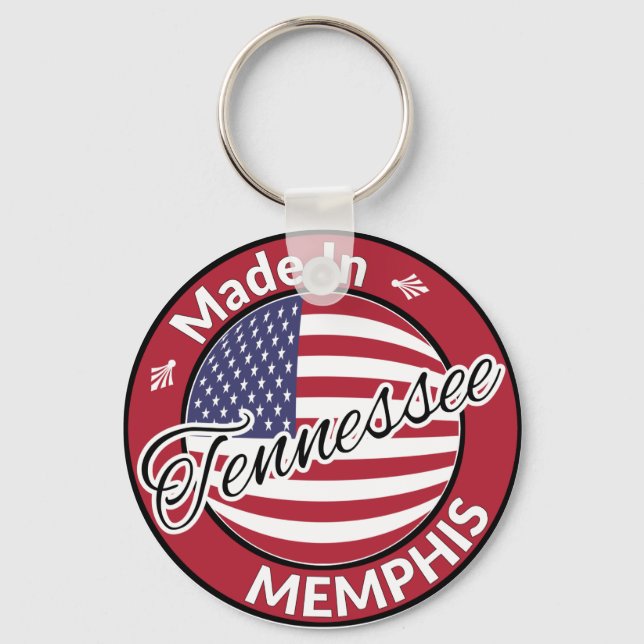 Porte-clés Drapeau Memphis Tennessee USA (Recto)