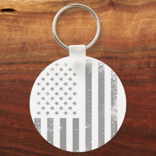 Porte-clés Drapeau moderne stylisé noir USA, Abstrait