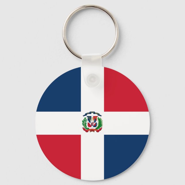 Porte-clés Drapeau mondial de la République Dominicaine (Recto)