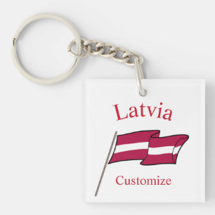 Porte-clés Drapeau national de la Lettonie Thunder_Cove