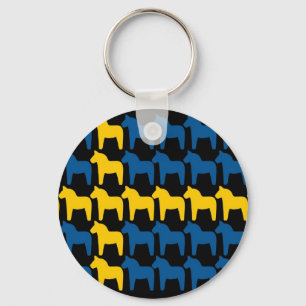 Porte-clés Drapeau noir de la Suède Dala