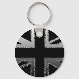 Porte-clés Drapeau noir et gris argenté Union