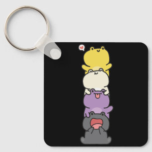 Porte-clés Drapeau non binaire Couleur grenouilles Subtil Enb