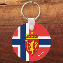 Porte-clés Drapeau norvégien, emblème & Norvège vacances / sp