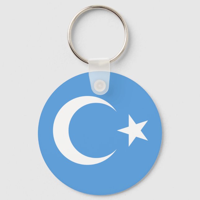 Porte-clés Drapeau ouïghour/Turkestan oriental (Recto)