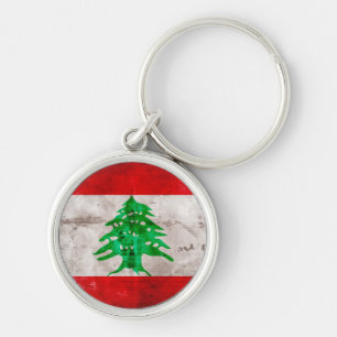 Porte-clés Drapeau patiné Liban