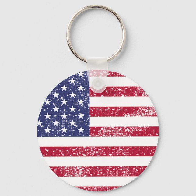 Porte-clés Drapeau patriotique 4 juillet américain (Recto)