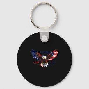 Porte-clés drapeau patriotique aigle américain 250 ans 1776–2