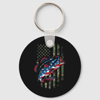 Porte-clés Drapeau patriotique camouflage Usa pour pêche
