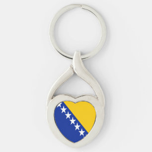 Porte-clés drapeau patriotique de Bosnie-Herzégovi