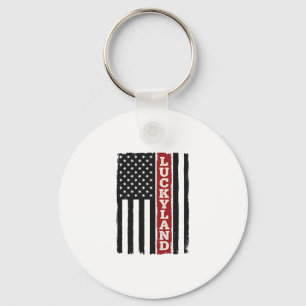 Porte-clés Drapeau Patriotique Vertical Luckyland Vintage