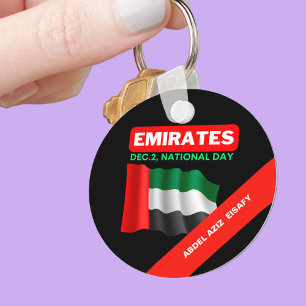 Porte-clés Drapeau Personnalisé Patriotique Émirats Arabes Un