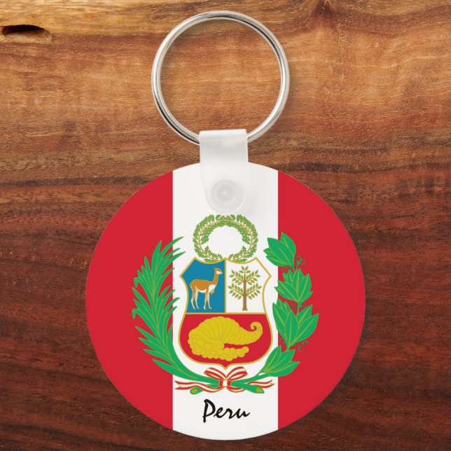 Porte-clés Drapeau péruvien & vacances péruviennes, patriotes (Recto)