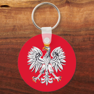 Porte-clés Drapeau polonais & Aigle, vacances en Pologne, voy