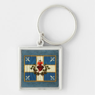 Porte-clés Drapeau Québec antique Carillon Sacré-Cœur