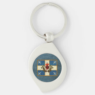 Porte-clés Drapeau Québec antique Carillon Sacré-Coeur