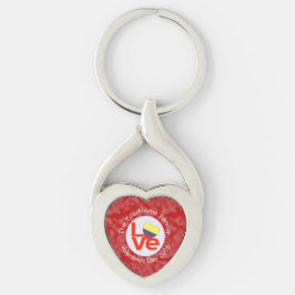 Porte-clés Drapeau Red LOVE colombien personnalisé