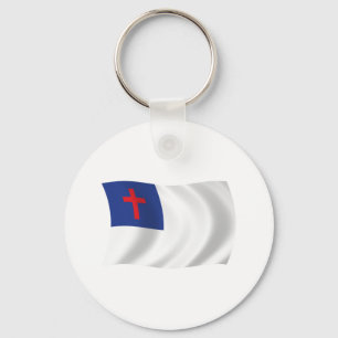 Porte-clés drapeau religion chrétienne