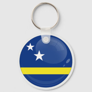 Porte-clés Drapeau rond de Curaçao