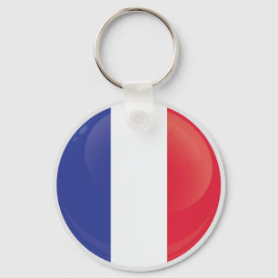 Porte-clés Drapeau rond de la France