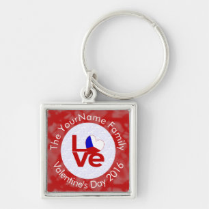 Porte-clés Drapeau rouge LOVE personnalisé de Tchéquie