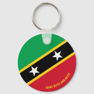Porte-clés Drapeau Saint-Kitts-et-Nevis Charmant patriotique