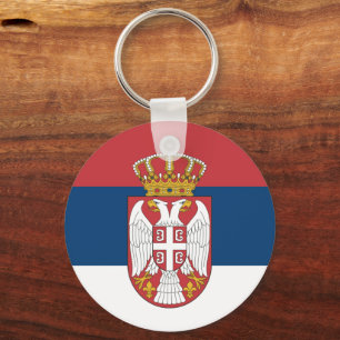 Porte-clés Drapeau serbe & vacances serbe, voyage / sports