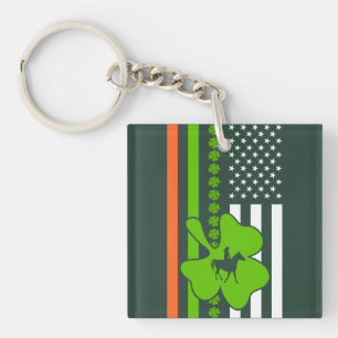 Porte-clés Drapeau Shamrock irlandais