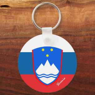 Porte-clés Drapeau slovène, emblème & Slovénie vacances / spo