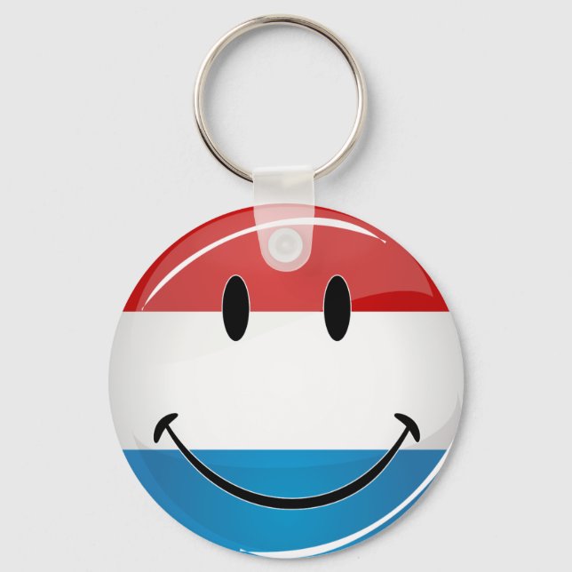 Porte-clés Drapeau souriant Luxembourg (Recto)